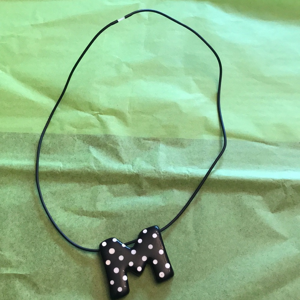 ❄️SNOW DAY SALE❄️ Black & White Dot “M” necklace